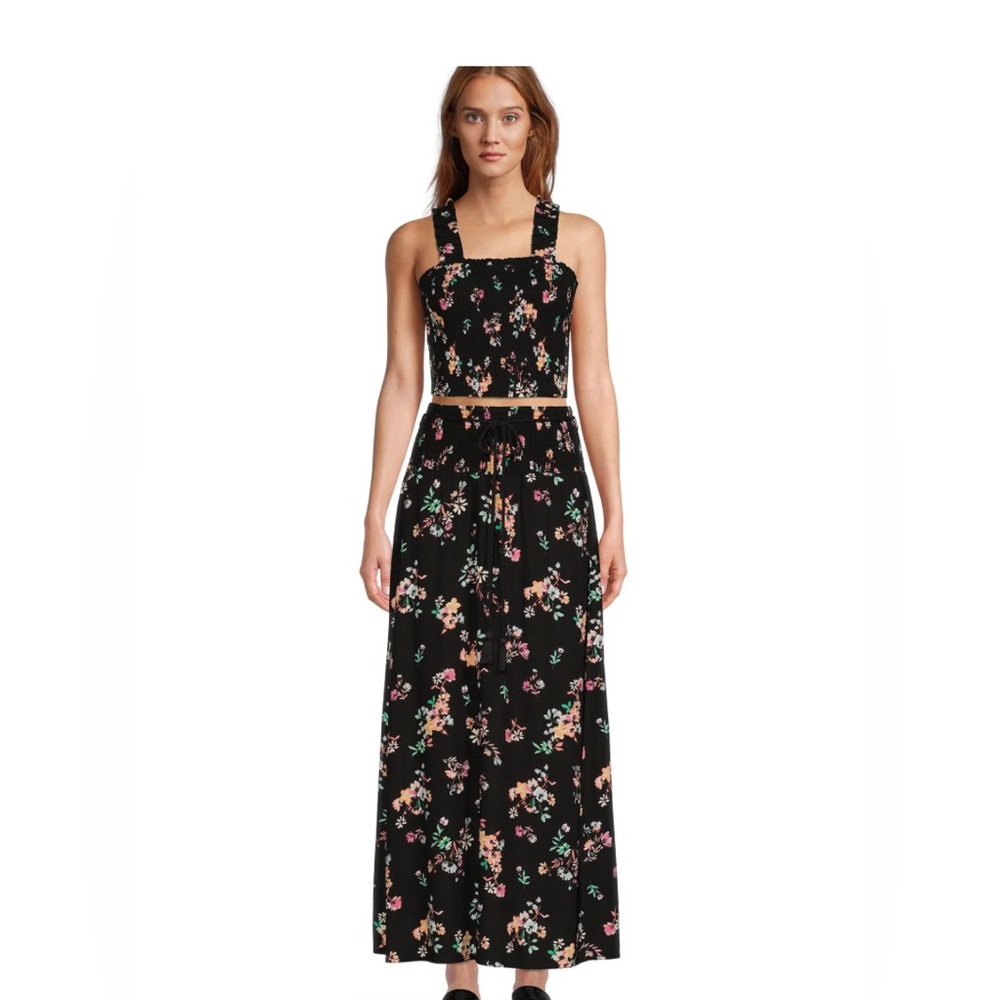 Smocked Crop Top and Maxi Skirt Set